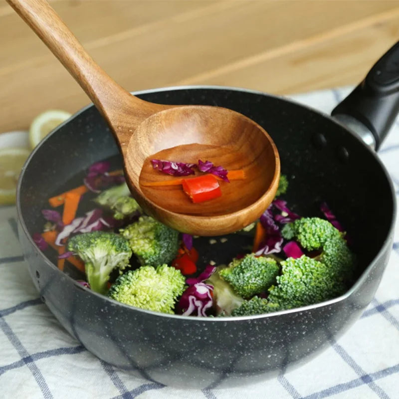 Natural Teak Wooden Kitchen Utensil Set