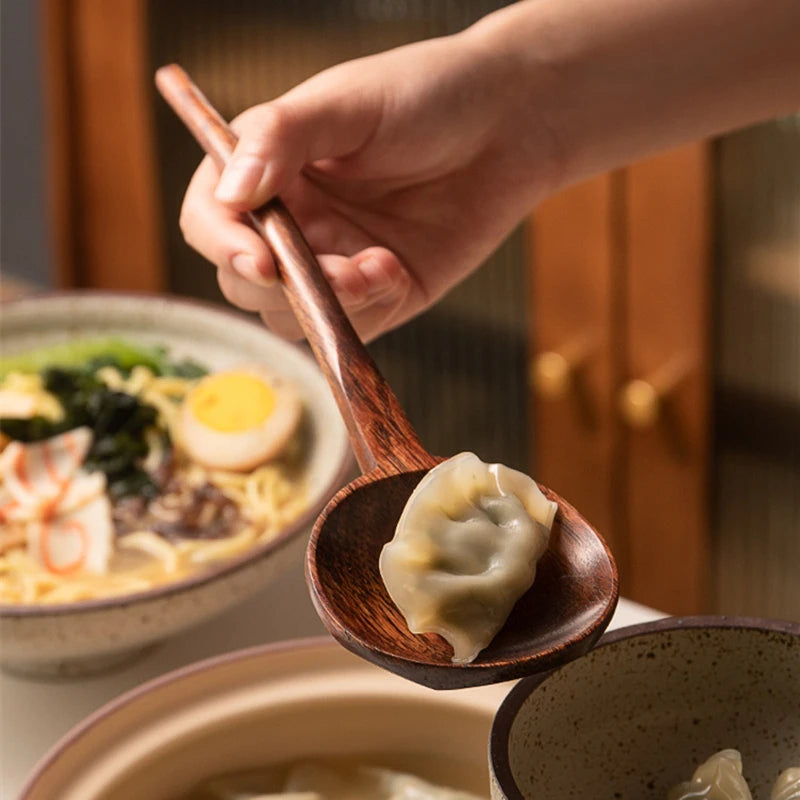 Long Handle Ramen Wooden Spoon - Japanese