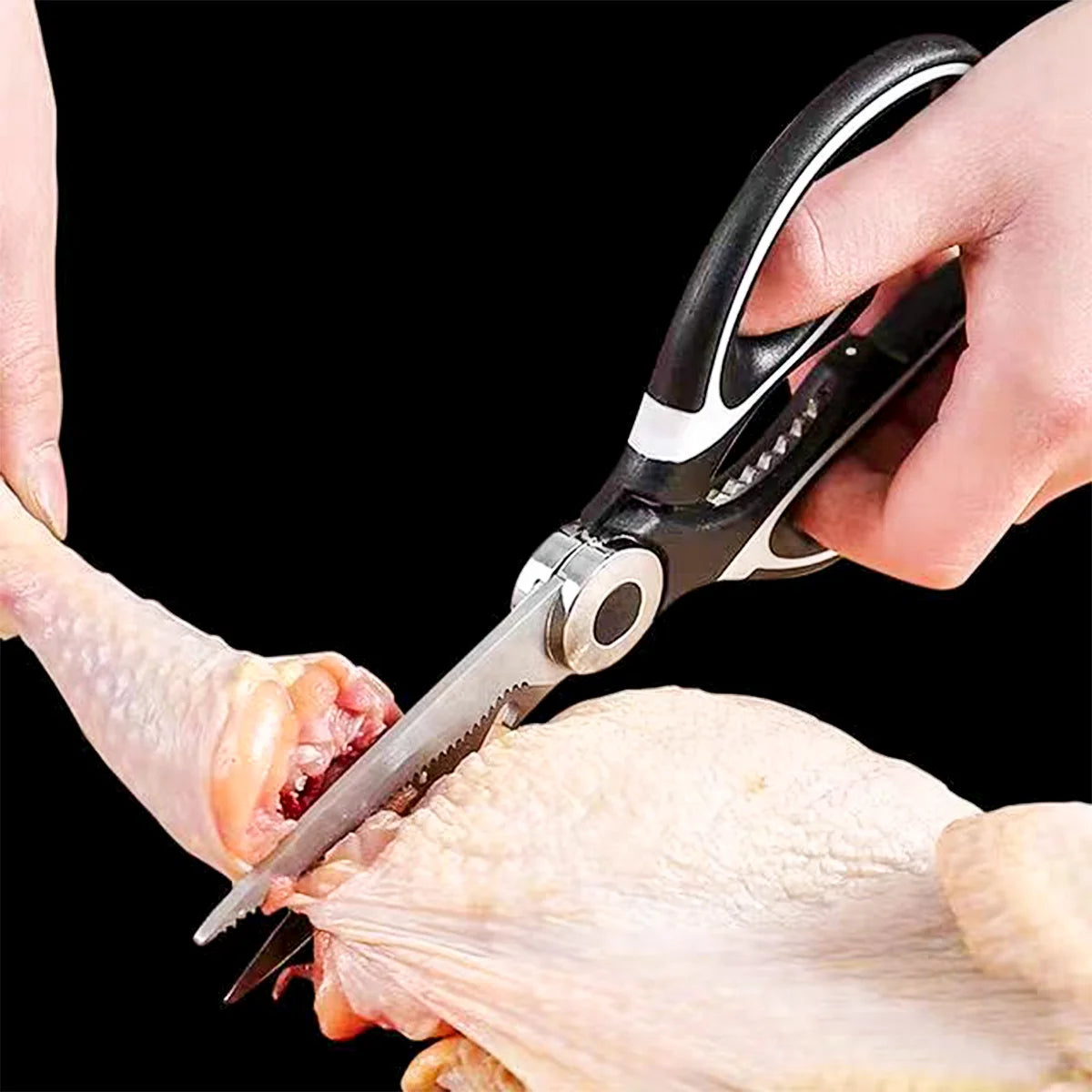 Multifunctional Kitchen Scissors with Plastic Handle