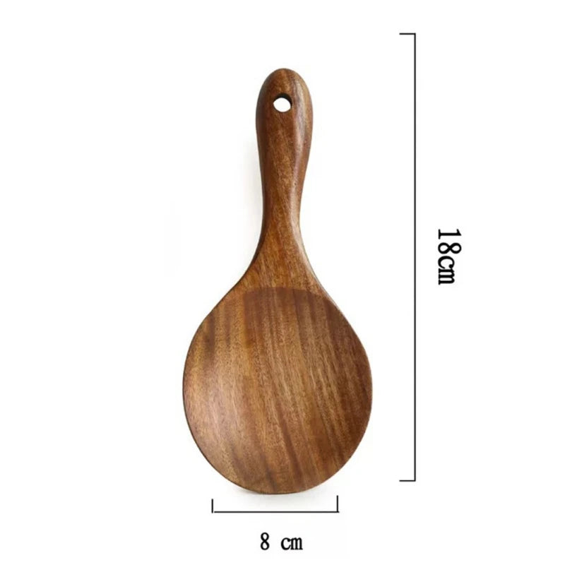 Natural Teak Wooden Kitchen Utensil Set