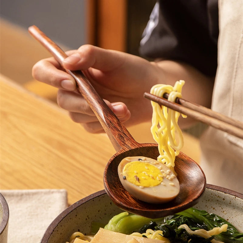 Long Handle Ramen Wooden Spoon - Japanese