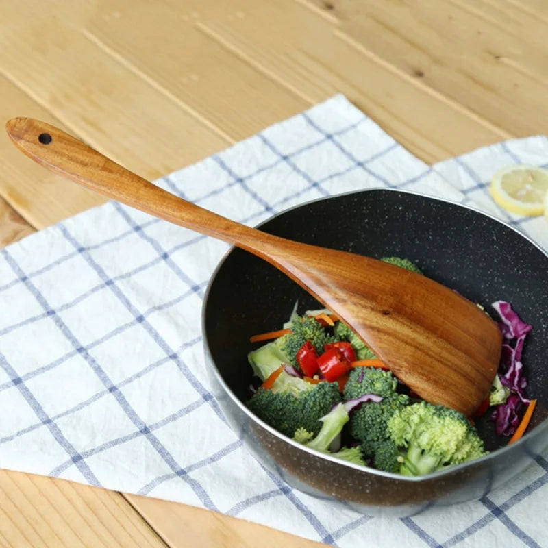 Natural Teak Wooden Kitchen Utensil Set