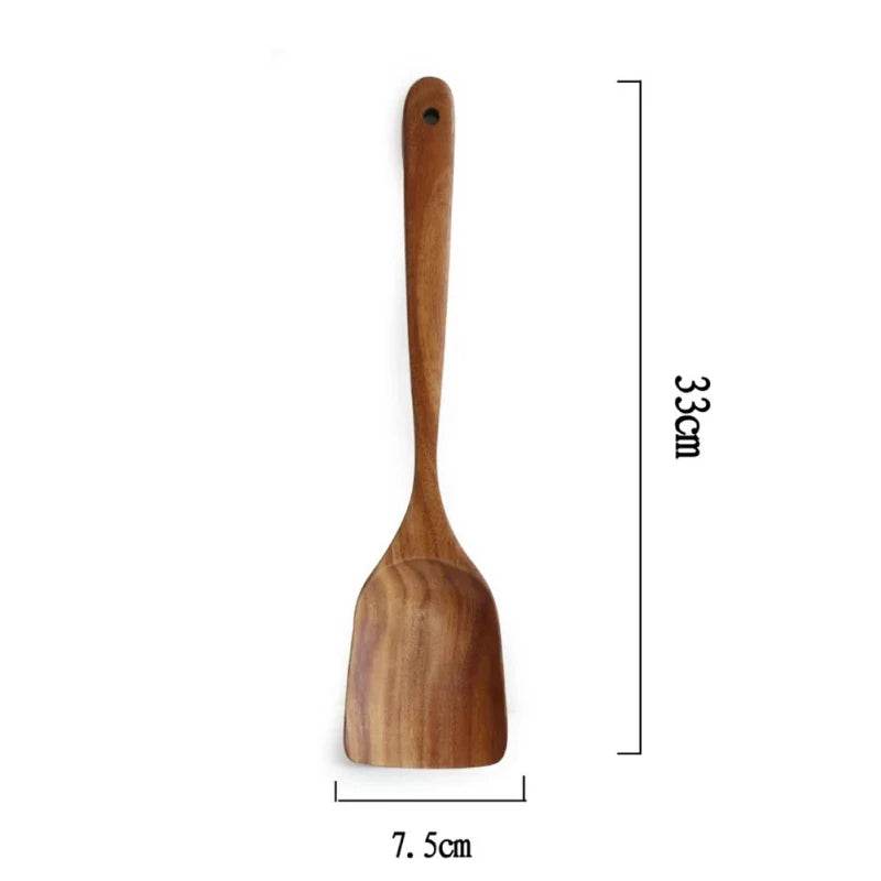 Natural Teak Wooden Kitchen Utensil Set